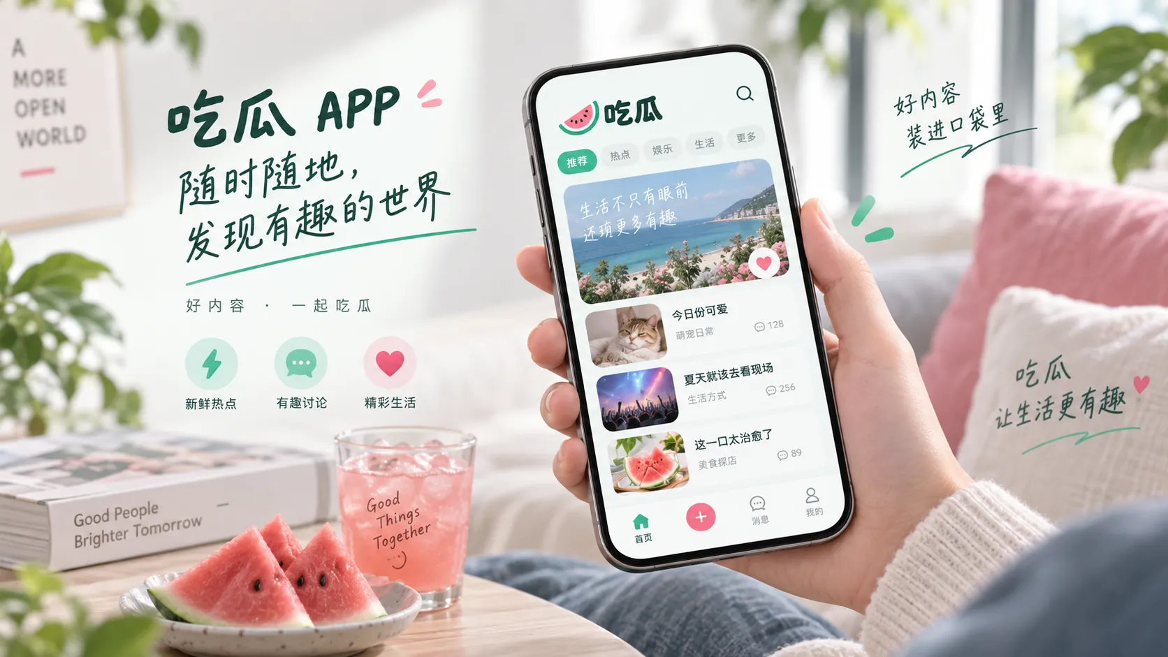 社交平台互动与关注列表示意画面